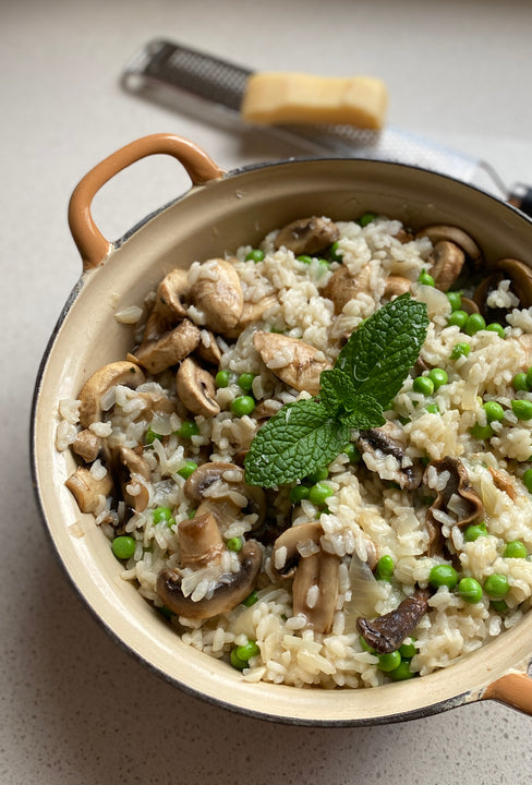 Mushroom and Pea Risotto